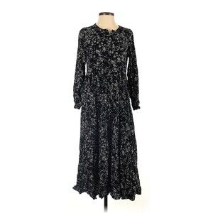 ZARA Black White Floral Print Dress - S